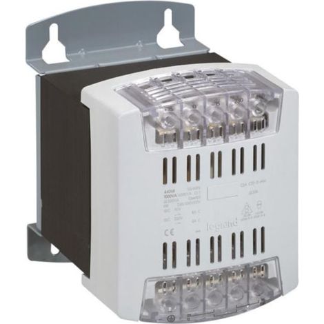 Trasformatore di comando e sicurezza con collegamento a vite primario 230V a 400V e secondario 24V - 1000VA - LEG044218