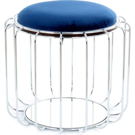 Pouf e tavolino trasformabile Comfortable blu e argento (1/3)
