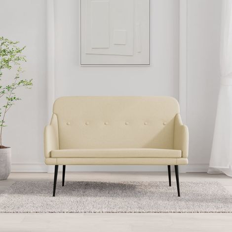 Sitzbank Creme 110x76x80 cm Stoff (1/5)