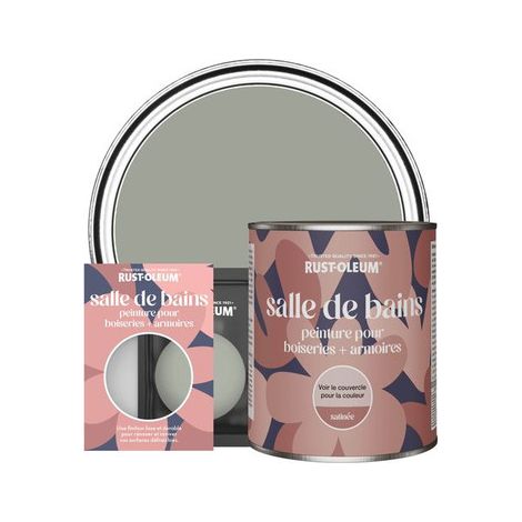 Peinture pour Boiseries & Armoires de Salle de Bains, Finition Satinée - Feuille de Thé (1/3)