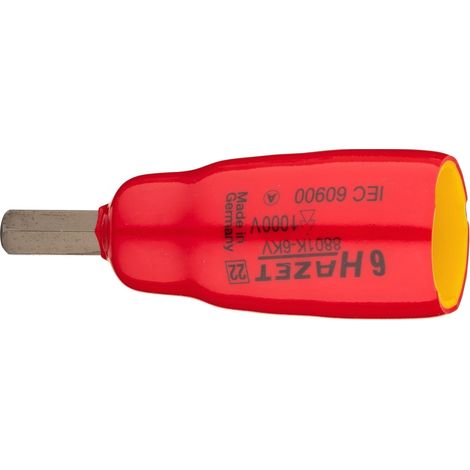 Hazet Schraubendreher-Steckschlüsseleinsatz, Vierkant hohl 10 mm (3/8), Innen-Sechskant Profil, 6 mm, kurz (1/5)