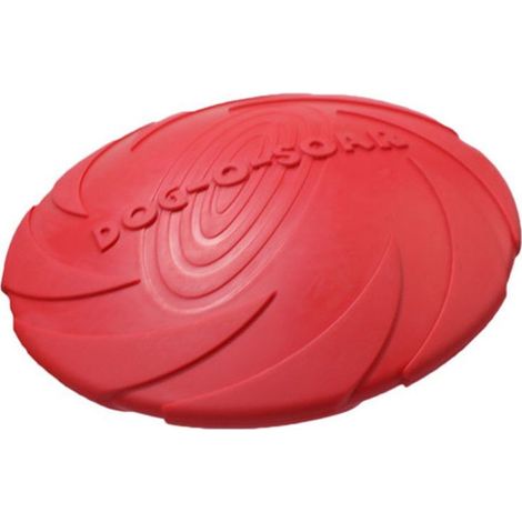 Un frisbee pour chien, fabriqué en caoutchouc naturel durable, résistant aux morsures, disponible en plusieurs couleurs et flottant, parfait pour les jeux en extérieur et les jeux de plage. (1/4)