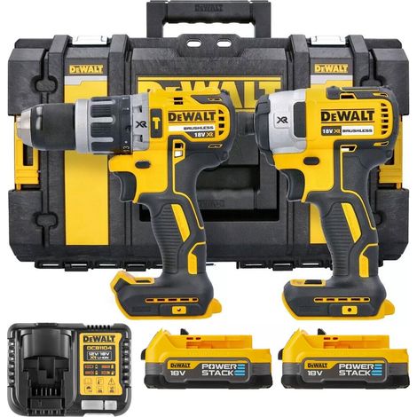 Dewalt DCK266E2 18v Brushless DCD796 Combi Drill DCF887 Impact Driver POWERSTACK (1/5)