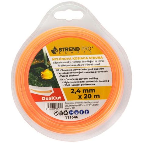 Trimmerfaden DualCut DBQ 2,4 mm, L-20 m, eckig