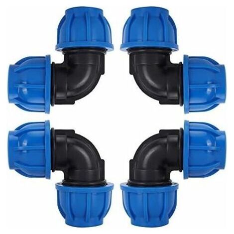 4 Pcs à 32mm Tuyau d'eau Coude Connecteur en PE Plastique Raccord Rapide Accessoires pour Purificateurs d'eau Potable(ø 32) (1/5)