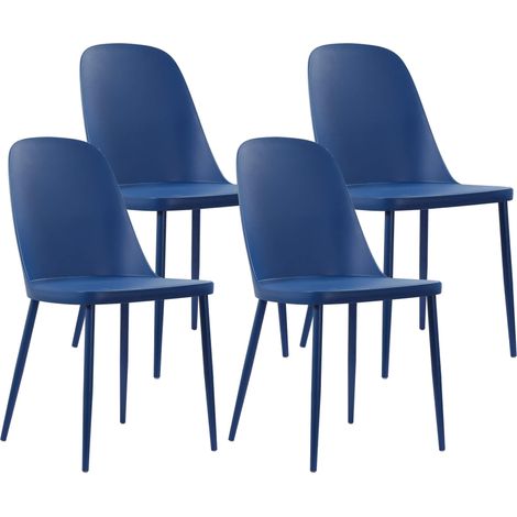 Set 4 Sedie 55x46x80 cm in Polipropilene Blu (1/5)