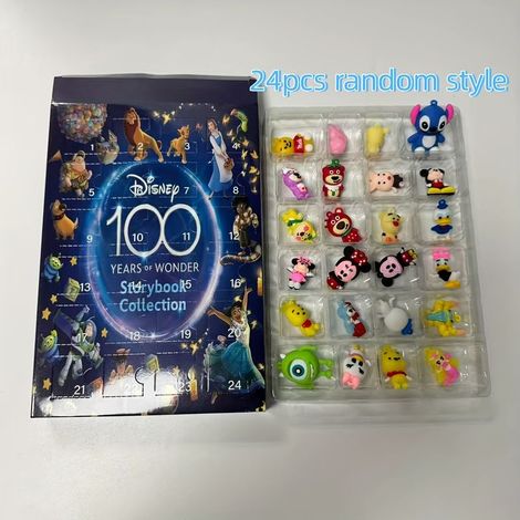 Abcrital – Calendrier de l'avent 2025 – 24 pièces figurines à collectionner – Stitch, Mickey, Woody, Princesse, Winnie – Compte à rebours