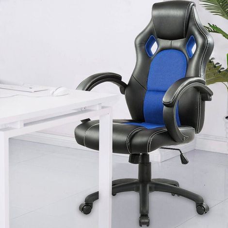 Sedia Poltrona Da Ufficio Direzionale Ruote Girevoli Sportiva Racer Gaming Blu (1/5)