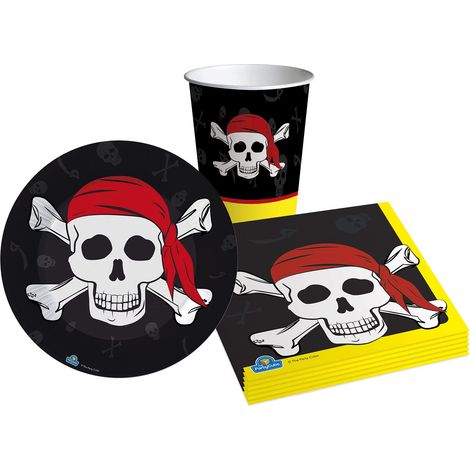 Kit Vaisselle de Fête pour 8 personnes (36 pcs: 8 assiettes Ø18cm, 8 gobelets 250ml, 20 serviettes 33x33cm) en papier compostable eco-friendly (1/5)