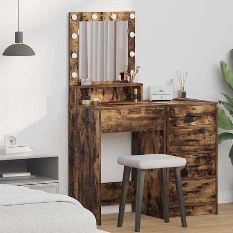 vidaXL Dressing Table Smoked Oak 50 x 41 x 135 cm Engineered Wood