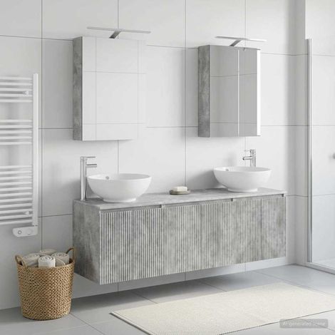 vidaXL Bathroom Cabinet Set 5 pcs Concrete Grey Engineered Wood (1/5)