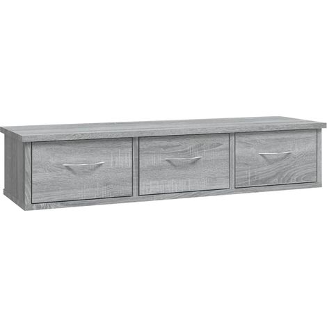 Mensola da Parete Mobile a Muro Grigio Sonoma 88x26x18,5 cm in Legno Multistrato (1/5)