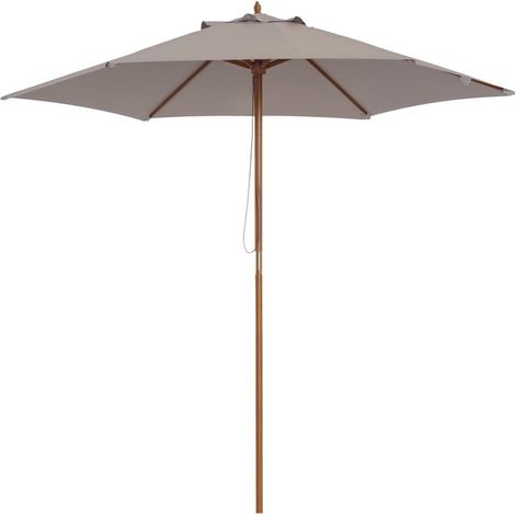 Parasol - Ø 250 cm - Corde D'ouverture - Pour Balcon Terrasse Jardin - Gris - 1 Pièce (1/5)