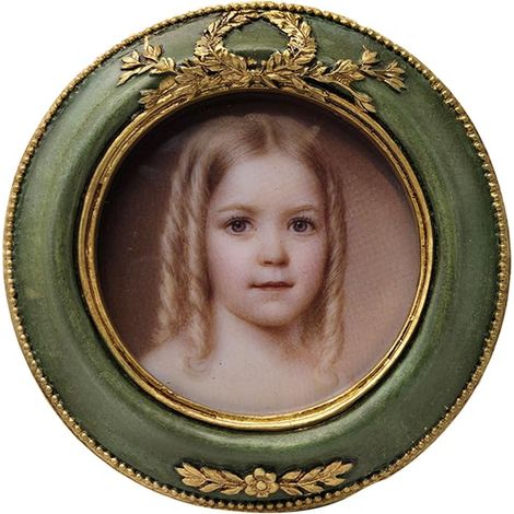 Petit cadre photo vintage rond pour table et décoration murale, décoration d'intérieur rétro, galerie de photo d’art, vert, 7,6 x 7,6 cm (1/5)