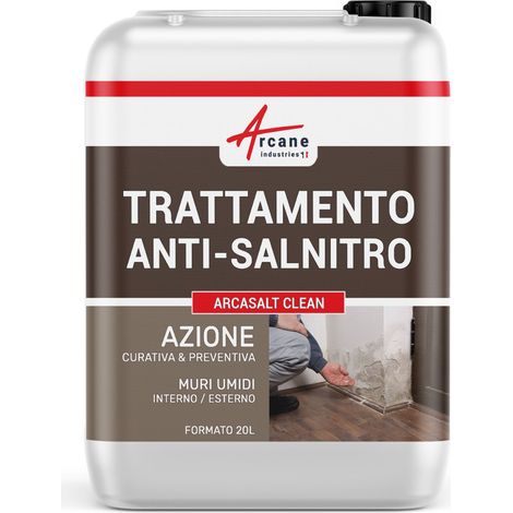 Trattamento anti salnitro: contro muffe, crepe e sgretolamenti - ARCASALT CLEAN - 20 L (fino a 80 m²) - ARCANE INDUSTRIES