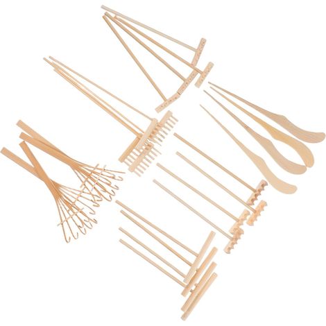 Mini Râteaux Zen Bambou pour Jardin de Sable Miniature Kit pour Décoration Bureau Maison et Relaxation Outils Durables et Polyvalents (1/5)
