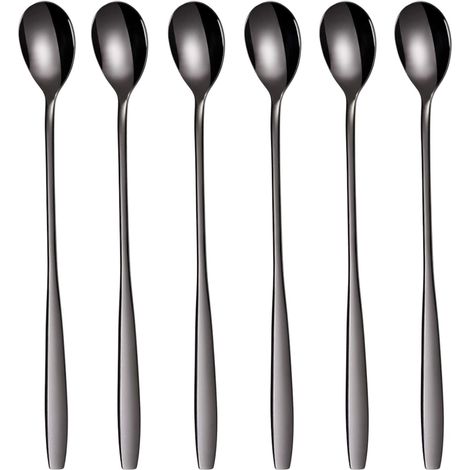 Cucharas de postre pulidas, aptas para lavavajillas, juego de 6
