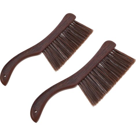 Brosse à Cendres pour Cheminée 2pcs Manche Ergonomique en Bois et Plastique, pour Nettoyage de Poêle à Bois et Entretien de Foyer Marron (1/5)