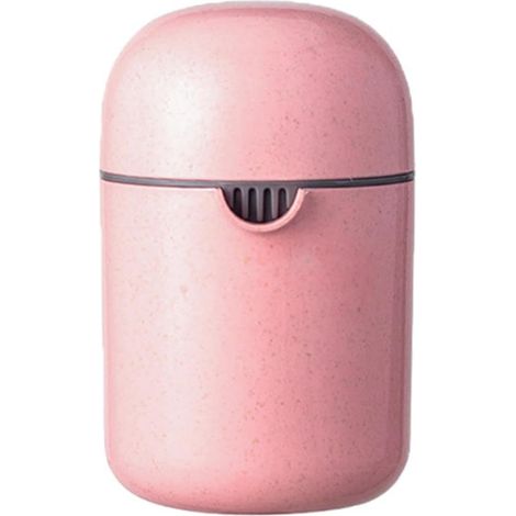 Presse-agrumes manuel, couvercle antidérapant, presse-citron vert rotatif, presse-fruits manuel portable pour la cuisine et les voyages (rose) (1/4)