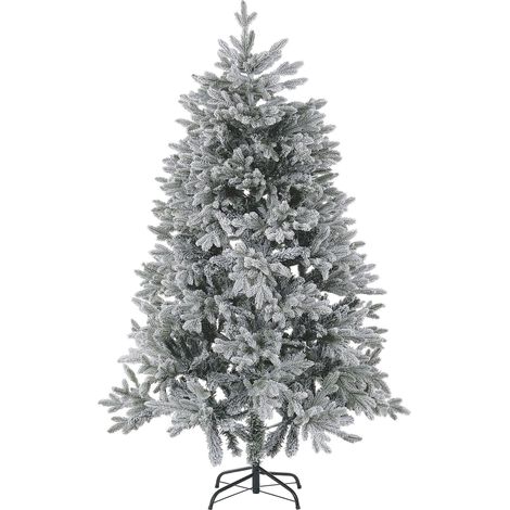 Sapin de Noël Artificiel Effet Neige 120 cm Idéal avec Branches Facilement Ajustables Aspect Naturel et Réaliste Parfait pour Tout Intérieur Beliani