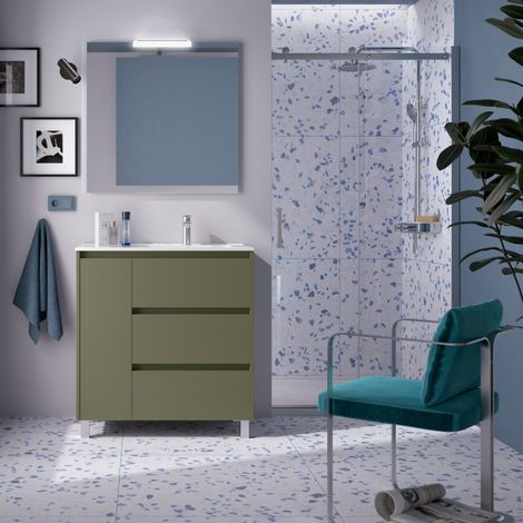 Meuble bain sur pieds SPLASH 3 tiroirs et coquette