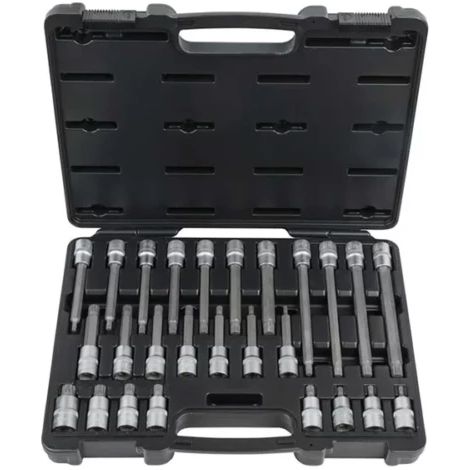 Kstools – Coffret de douilles tournevis XZN 1/2' – 10 douilles en chrome vanadium – Longueur 55/110/140 mm – Rangement pratique inclus (1/3)