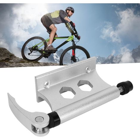 Stabilisateur de fourche avant à fixation rapide pour vélo, noir/or/argent, idéal pour le transport et le rangement. Compatible avec camions, fourgonnettes et SUV (9 x 100 mm). Argent. (1/5)