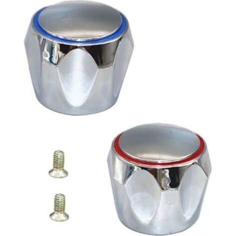 Lot de 2 têtes de robinet chromées pour lavabo, de rechange pour lavabo, baignoire, évier, cuisine (1/5)