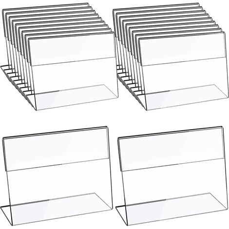 20 Porte-affiches A6 en acrylique transparent, cadre photo, présentoir à brochures et flyers, dos incliné (1/5)