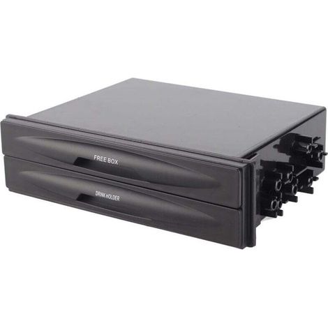 Organisateur de voiture pratique et compact – Boîte de rangement multifonction pour smartphone, MP3, DVD et CD, en plastique résistant, noir (1/4)