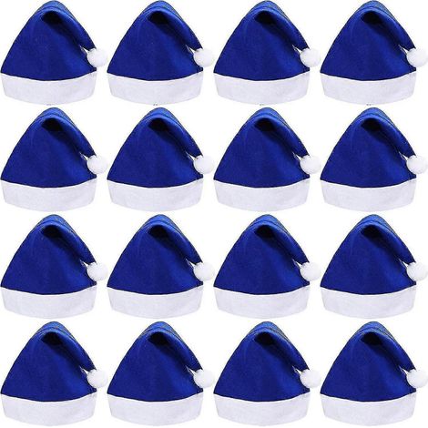16er-Packung Weihnachtsmannmützen aus Vliesstoff für Weihnachtskostüme und Dekoration – blau (1/5)