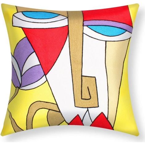 Housses de coussin - AVIZAR - Nivara - 45x45 cm - Multicolore - Brodées - Design contemporain (1/5)