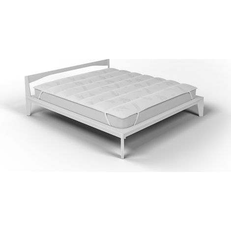 Topper Trapuntato Imbottito Singolo con Elastici Bamboo Bianco (1/4)