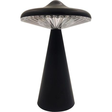 Lampe de bureau champignon 1pc Lumière ambiante LED UFO avec contrôle tactile Lumière ambiante mignonne et créative,veilleuse rechargeable par USB pour les bars,lumières de décoration noir