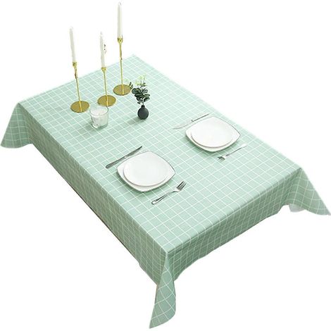 Nappe rectangulaire en plastique à carreaux, imperméable et antitache, idéale pour les repas en plein air, les pique-niques et le camping. (1/5)