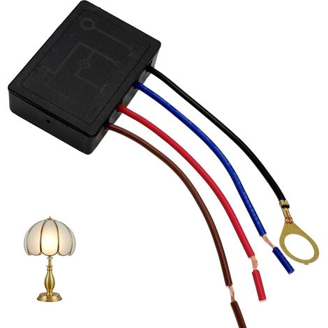 Interrupteur Gradateur Tactile 3 Voies MTD-EH1503 pour Lampe de Bureau, Compatible LED 3-25W et Lampes Standard 20-100W, Dimensions Compactes 49x34x15mm, Contrôle de Luminosité Ajustable (1/5)