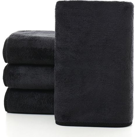 Juego de 8 paños de microfibra de 30x30 cm, lado abrasivo, poliéster, para limpieza de cocina y baño, color negro. (1/5)