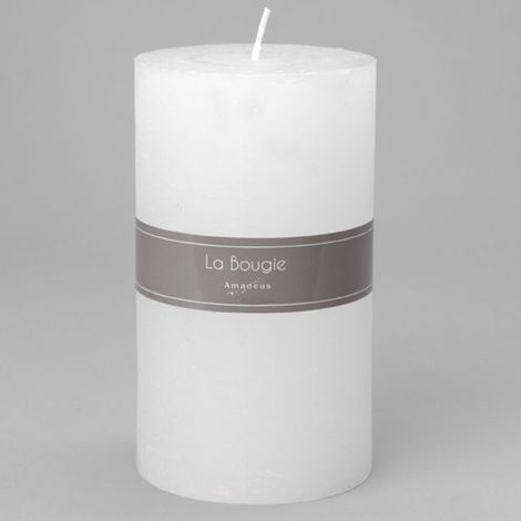 Amadeus - Bougie maxi cylindre blanc (lot de 6)