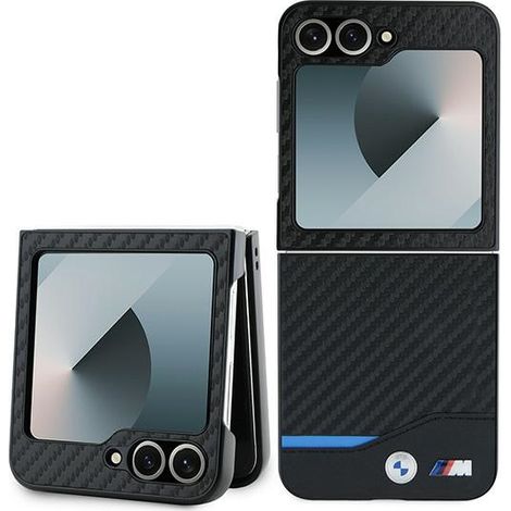 Hülle für Samsung Galaxy Z Flip6 BMW Carbon Blue Line Schwarz (1/5)