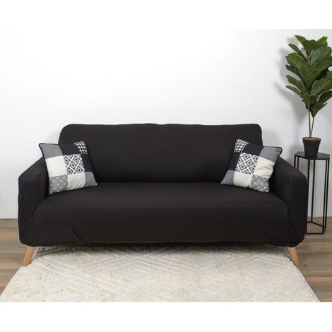 Housse Extensible Canapé - HOME DECO FACTORY - Noir