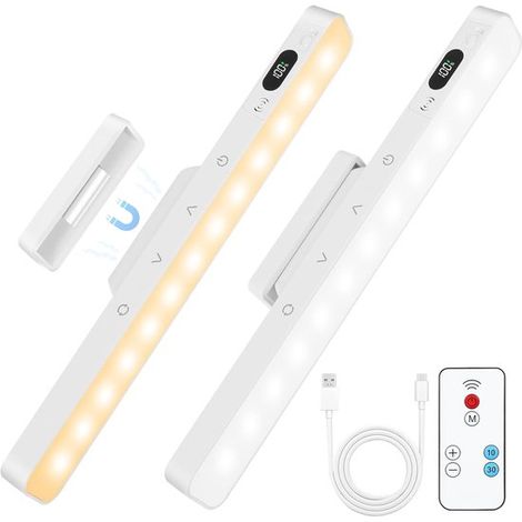 Ce kit de deux lampes rechargeables USB-C pour meubles est équipé de 120 LED magnétiques - les dressings (1/5)