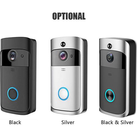 Sonnette vidéo sans fil 720p avec caméra de sécurité Wi-Fi, audio bidirectionnel, vision nocturne, détection PIR et objectif à 166°.-AquaForge (1/5)