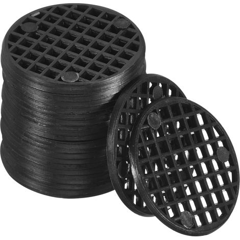 50 Paquet Plante Pot Trou Maille Tampons - Rond Rigid Bonsai Pot Fleurs Drainage Grille Écran Application à Externe/Jardin (2.5cm/1 Pouce, Noir)