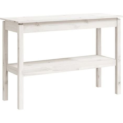 Table console Table d'appoint design industriel - Blanc 110x40x75 cm Bois de pin solide BV81674 (1/5)