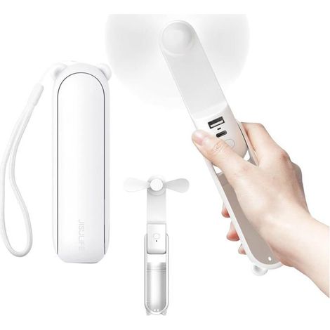 Mini ventilatore portatile ricaricabile da 1200 mAh o 2000 mAh, ventilatore elettrico palmare per cameretta bambini, viaggi, campeggio e ufficio. (1/5)