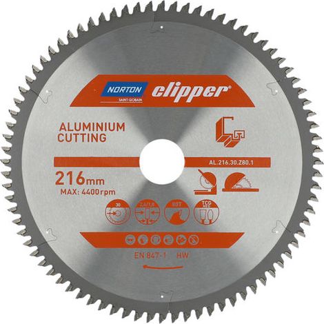 Norton Kreissäge 216 mm x 30 mm x 80 mm Aluminium (2,6 x 1,8 Zoll)