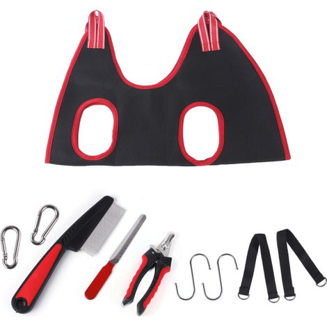 Hamac pour animaux de compagnie, bordure rouge noire, taille M (1/3)