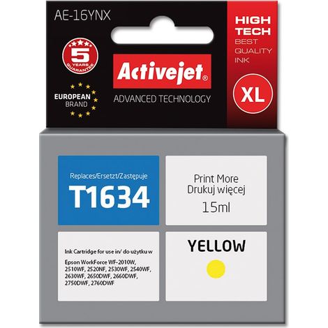 Activejet AE-16YNX Gelbe Supreme-Tinte – Epson 16XL-Ersatz