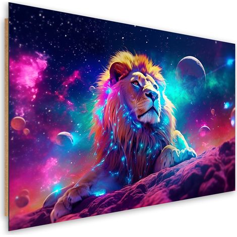 Deco panel print, Neon Lion Abstraction - 60x40 (1/5)