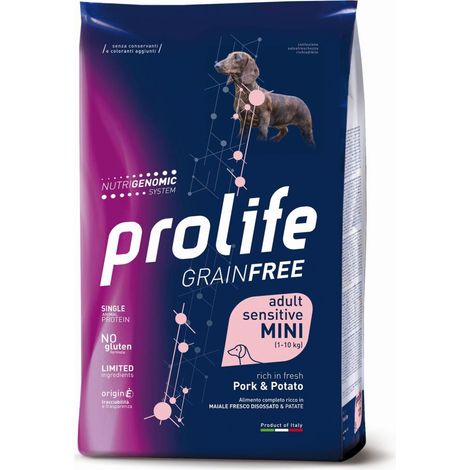 Prolife Dog Grainfree Sensitive Adult Mini Maiale e Patate - Prolife Dog Grainfree Sensitive Adult Mini Maiale e Patate - Sacco Da 600 Gr